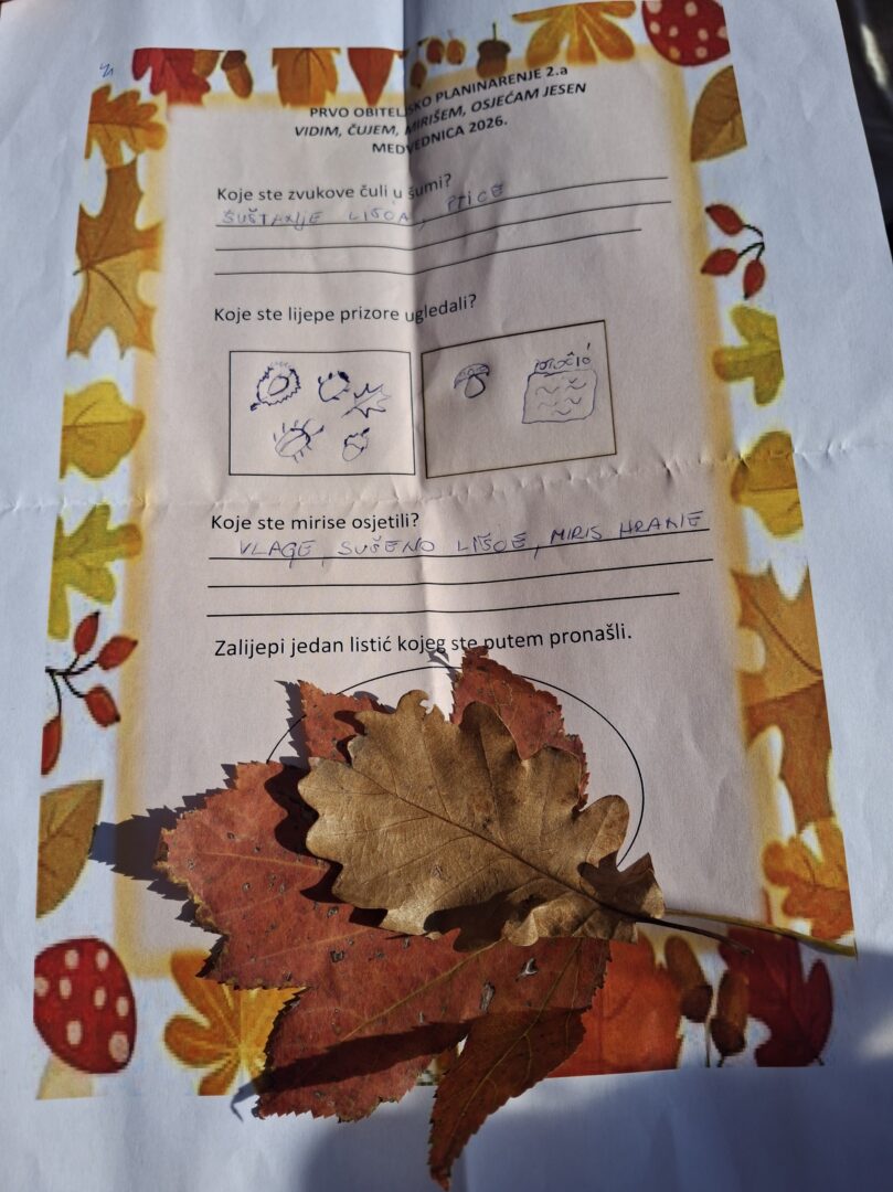 Obiteljsko vikend planinarenje učenika 2. a razreda – „Jesen nas povezuje”